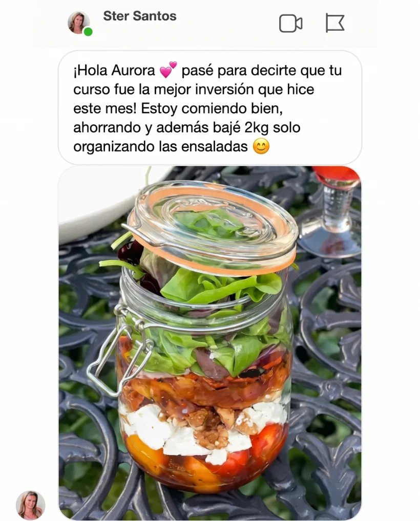 Mensaje de Ster Santos sobre las ensaladas en frasco